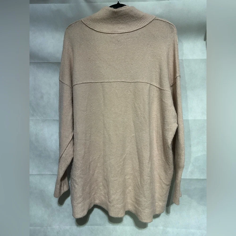 Free People Afterglow Oversized Long Sleeve Mock Neck Sweater Size S Baby Pink